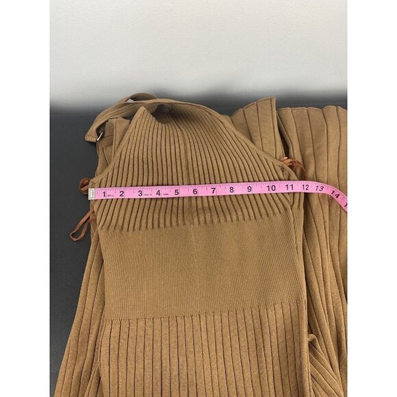 ALC Women's SAMPLE dress Brown Ribbed Maxi Gown Stretchy Size XS/S - Picture 9 of 10